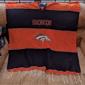 NFL Broncos Orange and Black one size fits most poncho